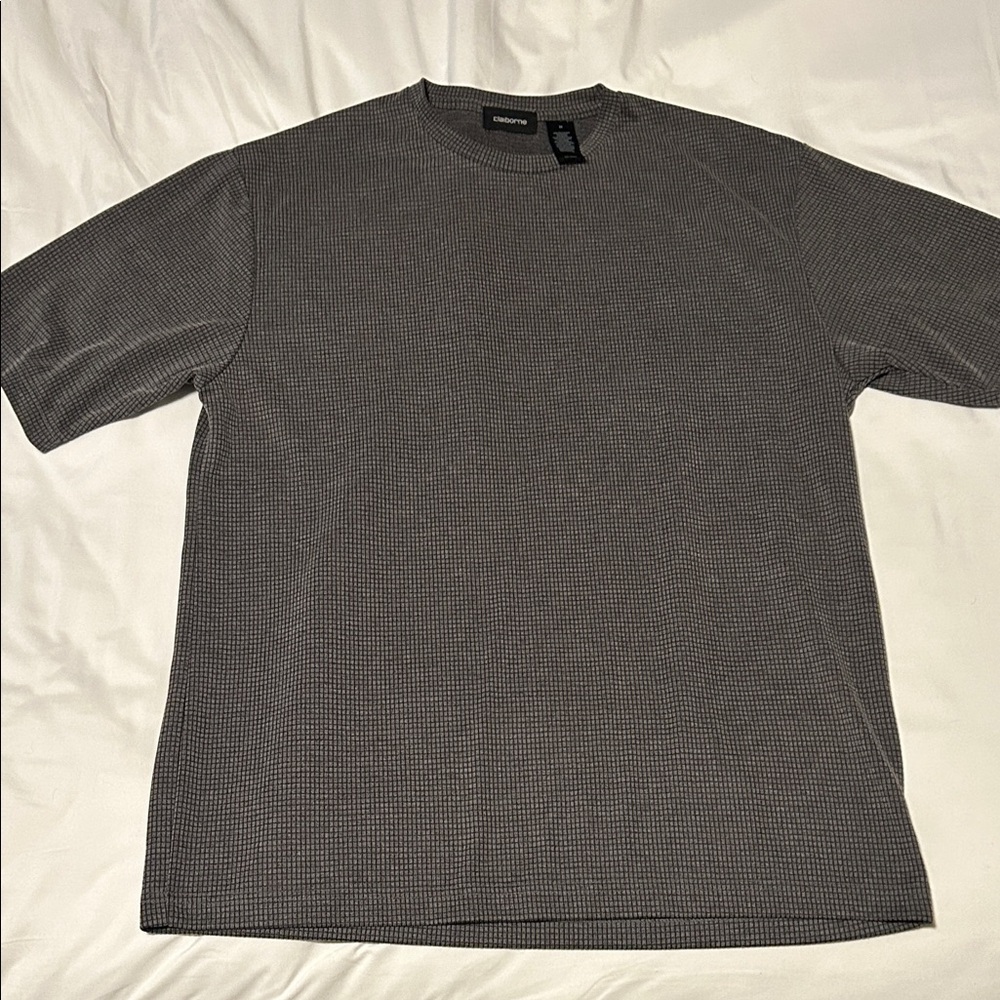 Claiborne Black and Gray Short Sleeve Tee